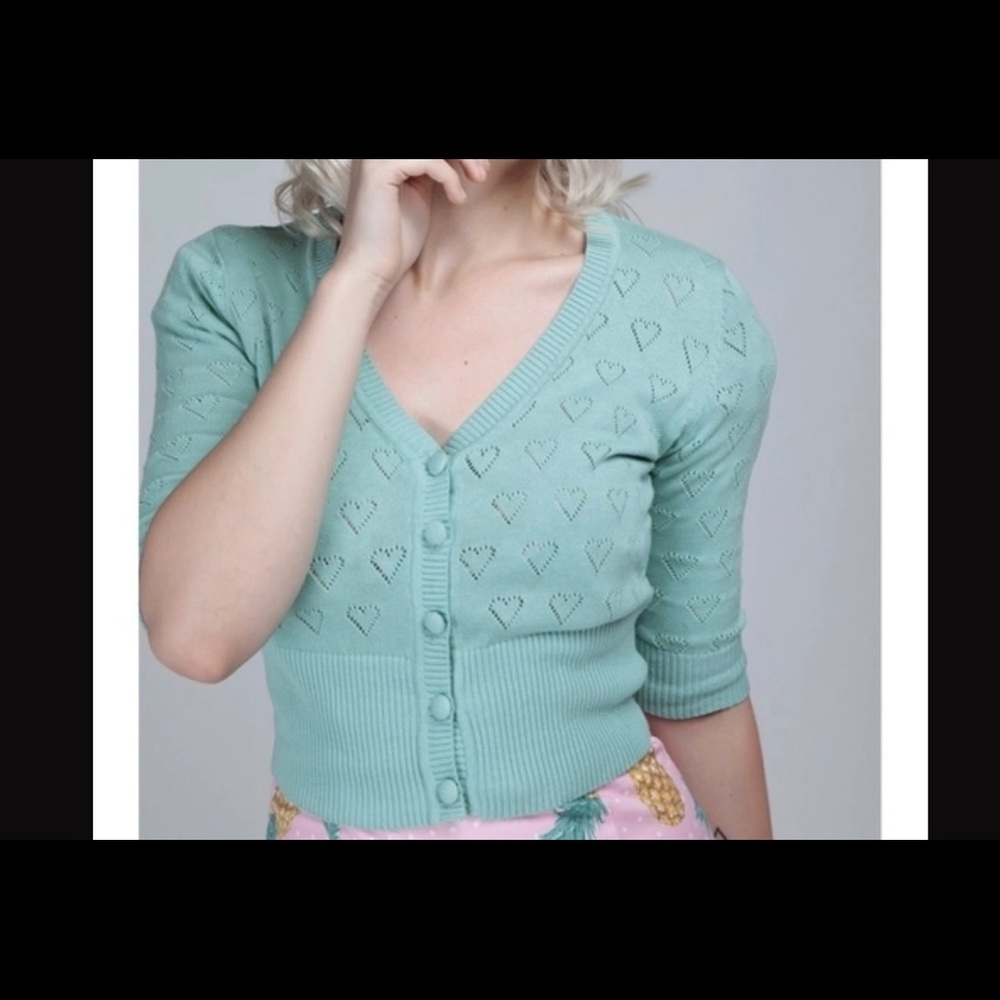 Collectif heart cardigan sweater NWOT